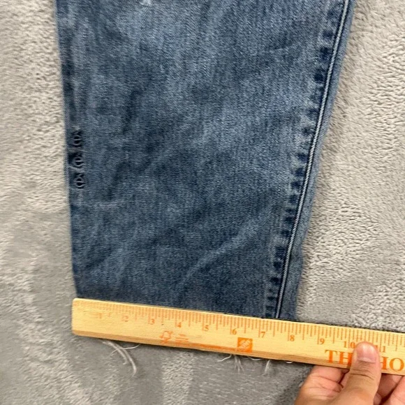 Etica Jeans Women's 27 Denim Straight Distressed‎ High-Rise Y2K 28x24.5 Baggy